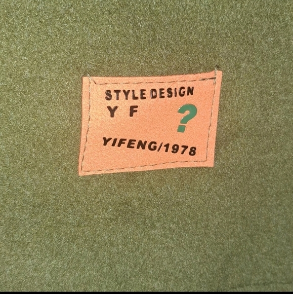 Olive Green Wool Blend Oversized Lace Up Hooded Tunic Size Small B32#Coats - Picture 3 of 8